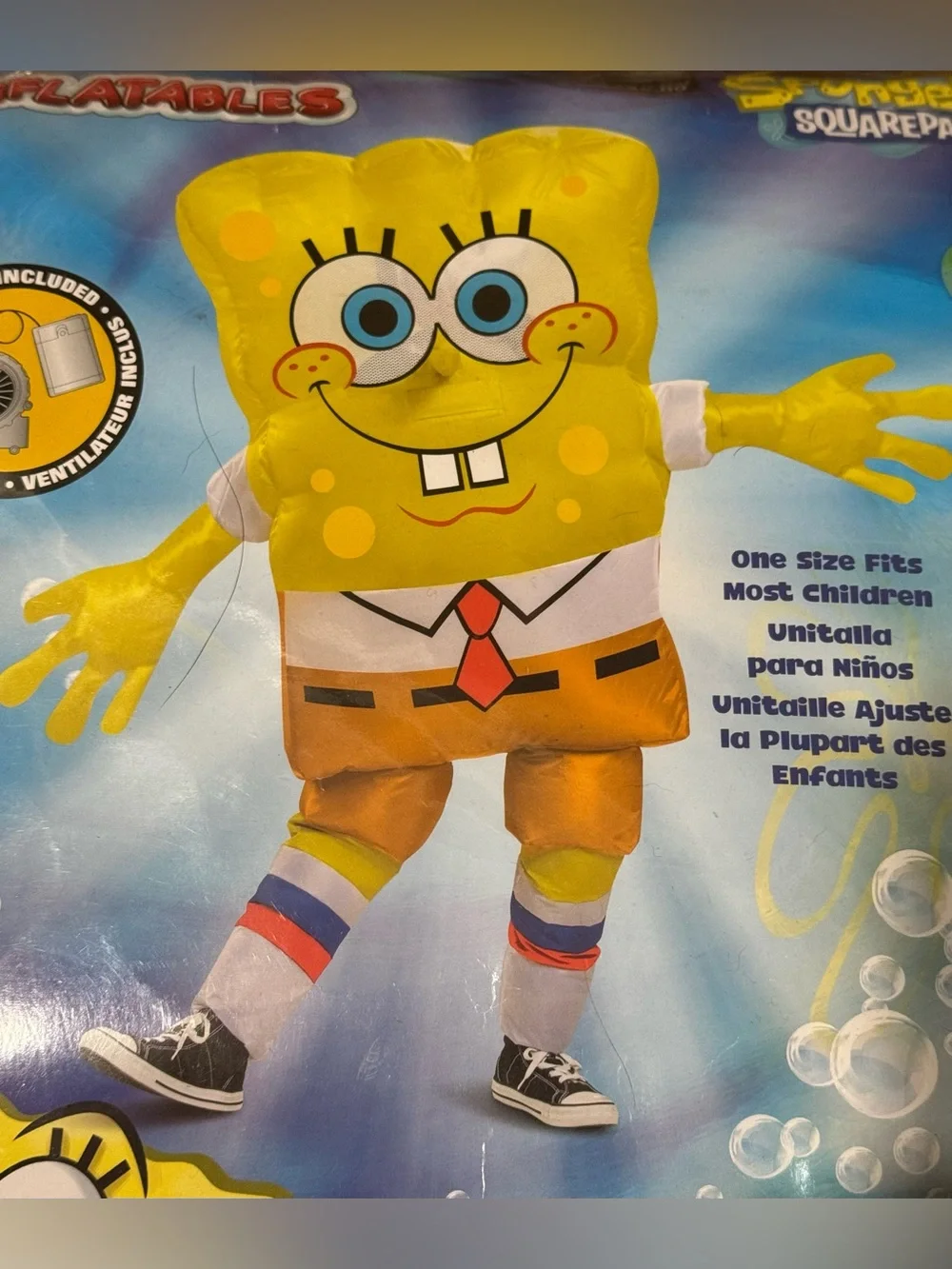 SPONGEBOB HALLOWEEN COSTUME INFLATABLE NWT NEW KIDS SZ HTF OFFICIAL NICKELODEON
